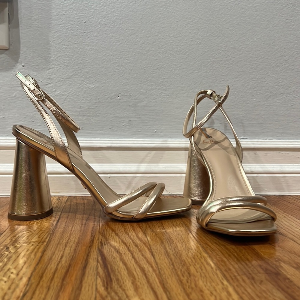 Sam Edelman Kia Gold Leather Heels